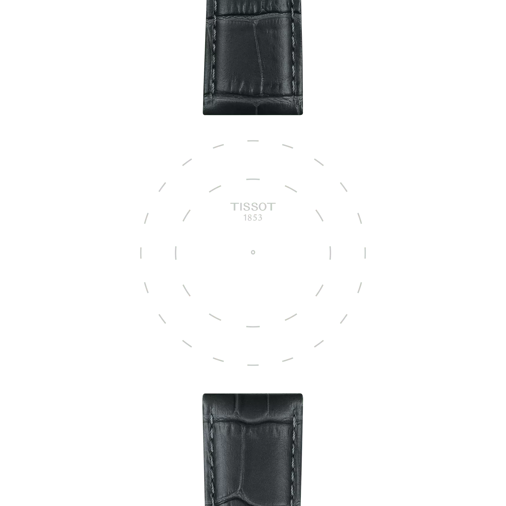 Focus on the lugs of Sk&oacute;rzany szary pasek Tissot 21 mm 