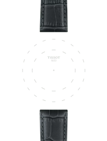 Focus on the lugs of Tissot Official Grey Leather Strap Lugs 21 mm