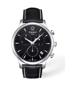 Front view of the watch Tissot Tradition 42mm with shadow