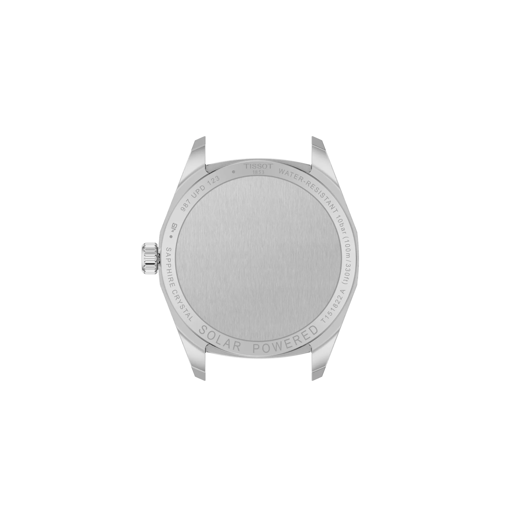 시계 케이스 뒷면 보기 티쏘 PRC 100 솔라 실버 34mm