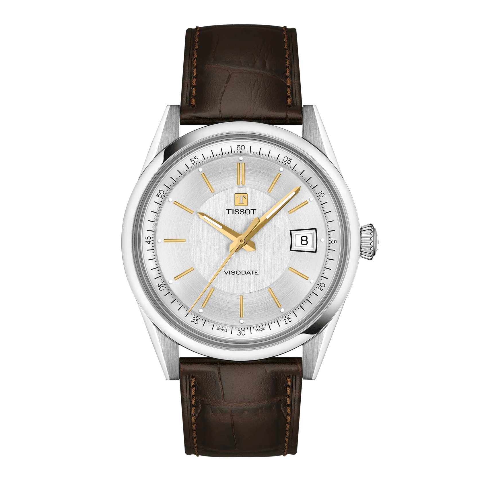 Front view of the watch Tissot Visodate 39mm