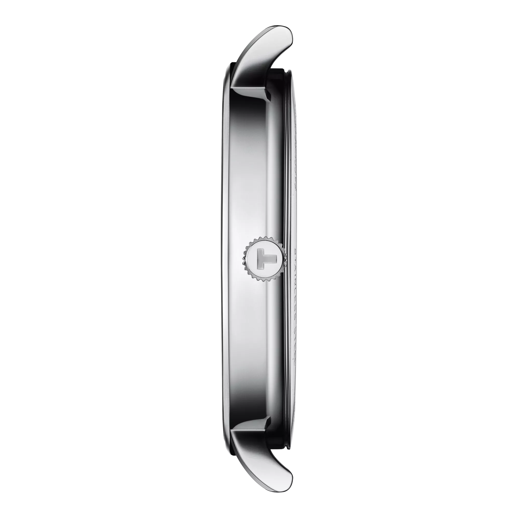 Profile view of the watch case Tissot Everytime 40mm