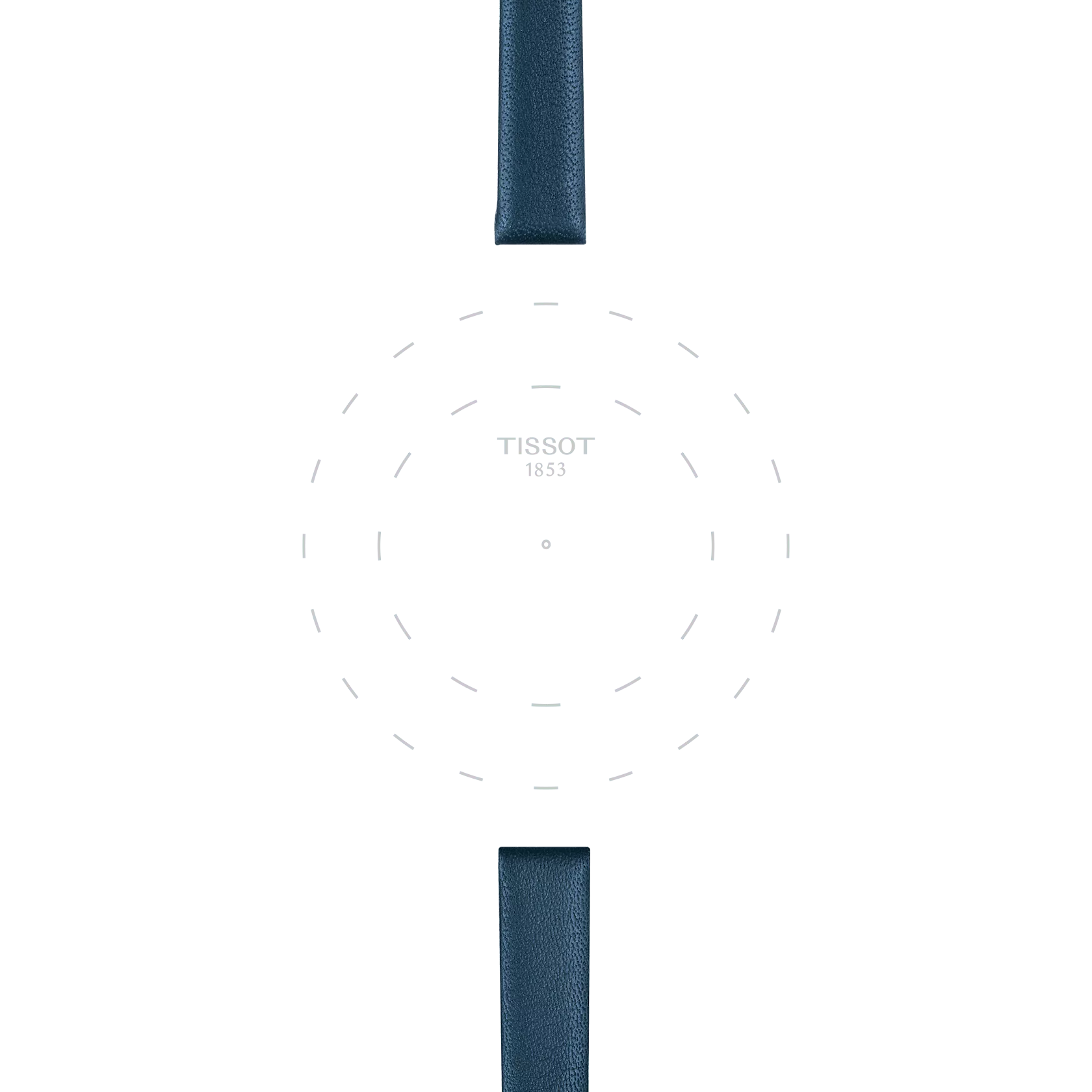 티쏘 정품 블루 레더 스트랩 러그 09 mm 의 러그에 초점