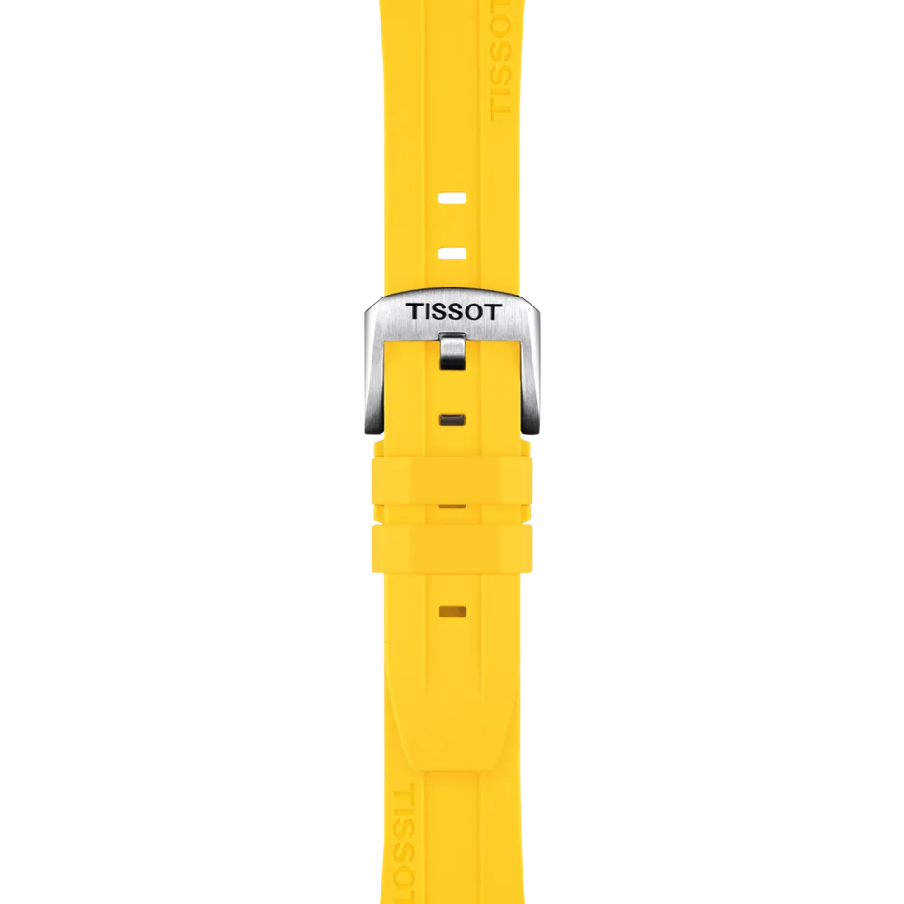 Zoom on 天梭黄色硅胶表带