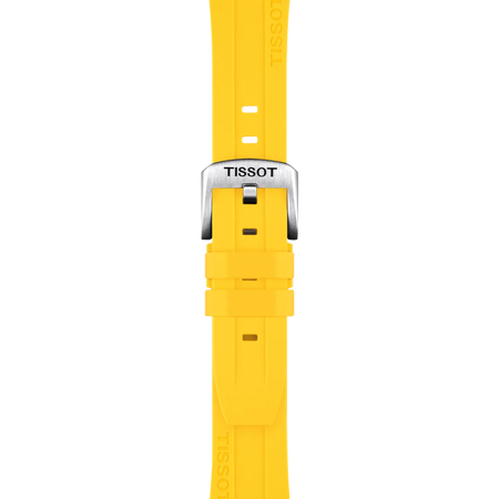 Zoom sur Bracelet Officiel Tissot Silicone Jaune Entre-cornes 20 mm