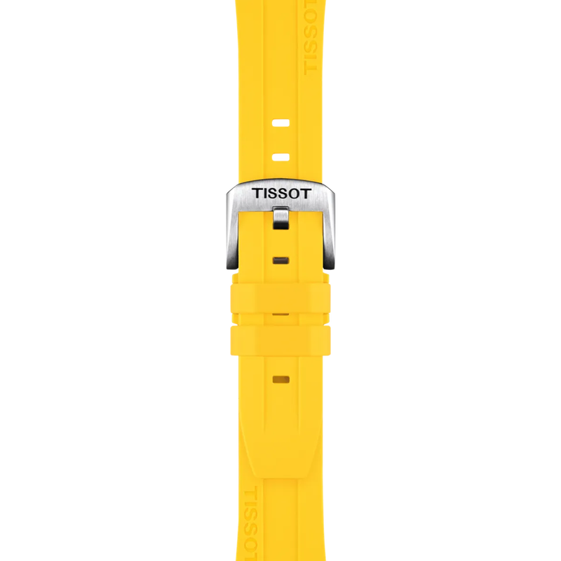 Zoom on 天梭黄色硅胶表带