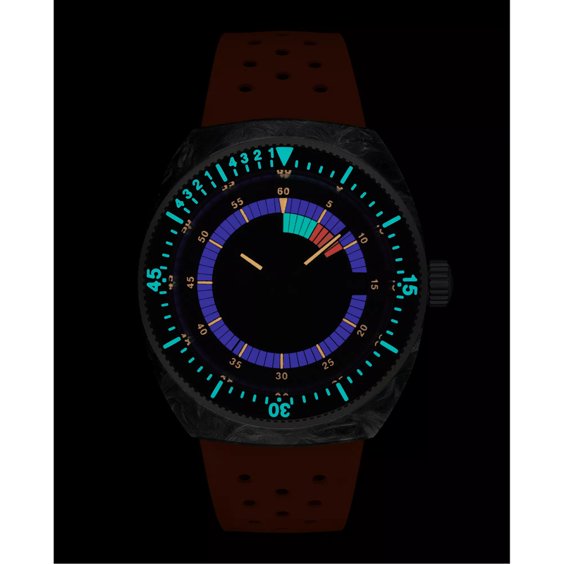 Front view of the watch Tissot Sideral S 41mm in night mode