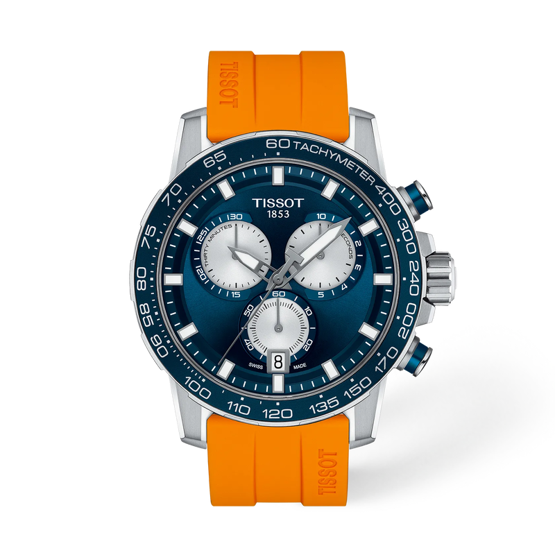Front view of the watch Tissot Supersport New York Knicks NBA 2026 Championship Special Edition with shadow