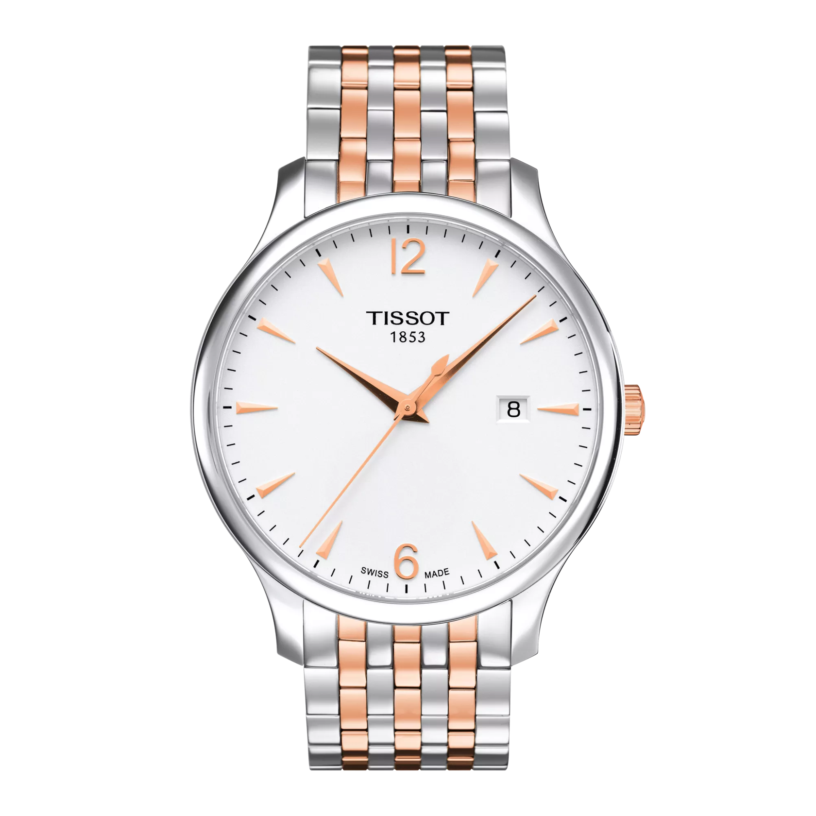 Front view of the watch Tissot Tradition
