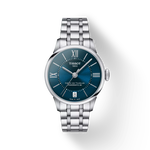Vue de face de la montre Tissot Chemin des Tourelles Powermatic 80 Lady avec ombre
