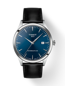 Front view of the watch Tissot Classic Dream 40mm with shadow