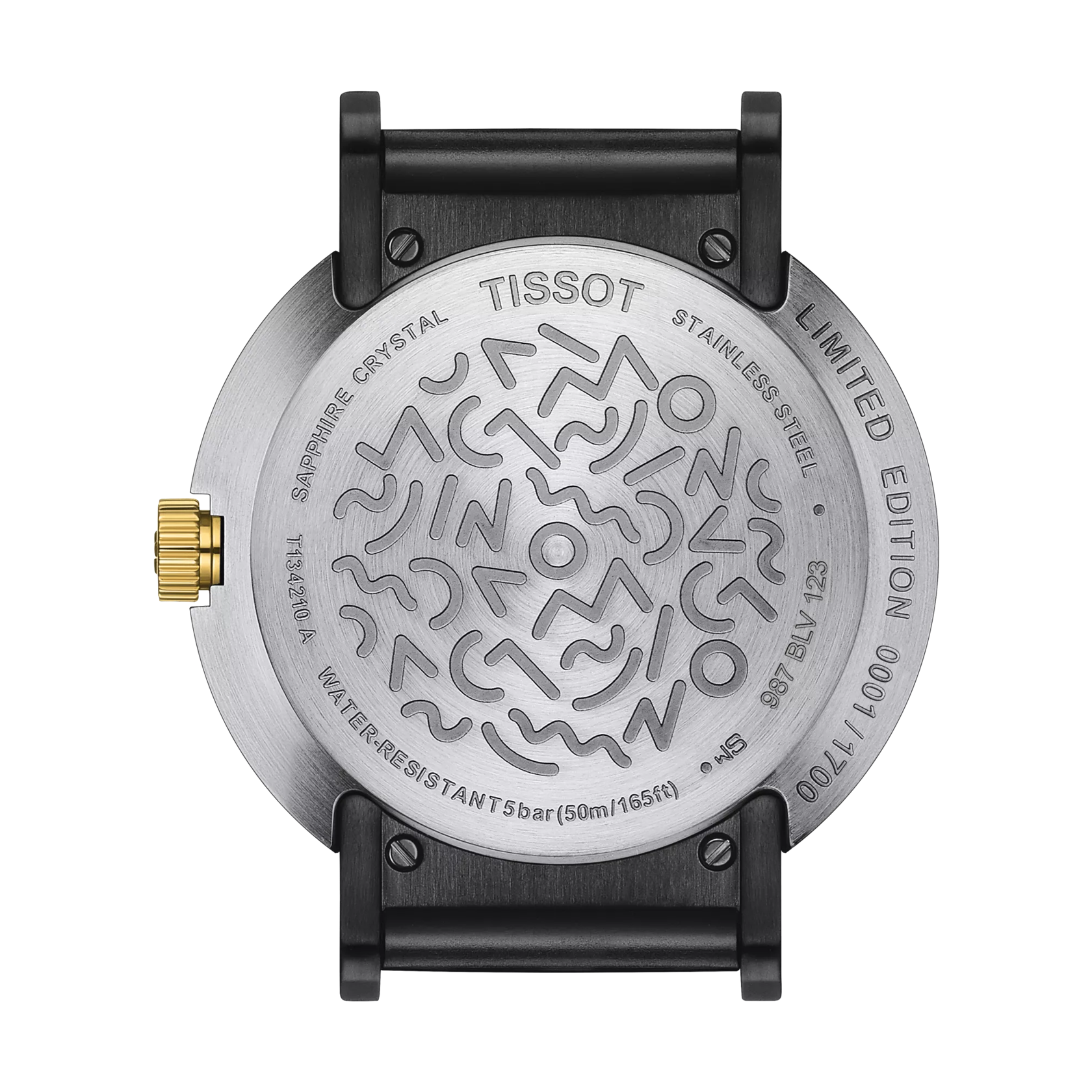 Back view of the watch case Tissot Heritage Memphis Lady