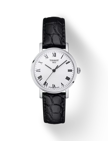 Front view of the watch Tissot Everytime 30mm with shadow