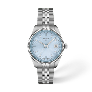 Front view of the watch Tissot Ballade 34mm with shadow