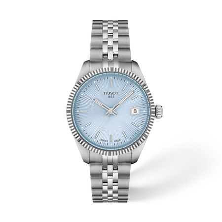 Front view of the watch Tissot Ballade 34mm with shadow