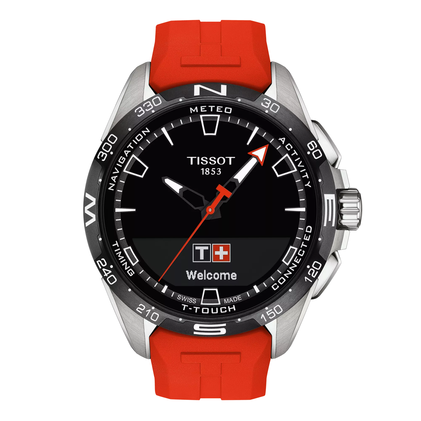 Front view of the watch Tissot T-Touch Connect Solar 47.5mm