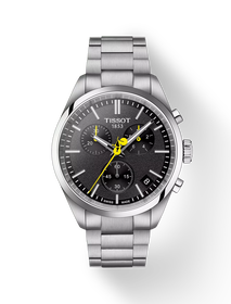 Vue de face de la montre Tissot PR 100 Tour de France 40mm avec ombre