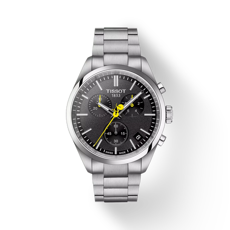 Front view of the watch Tissot PR 100 Tour de France 40mm with shadow