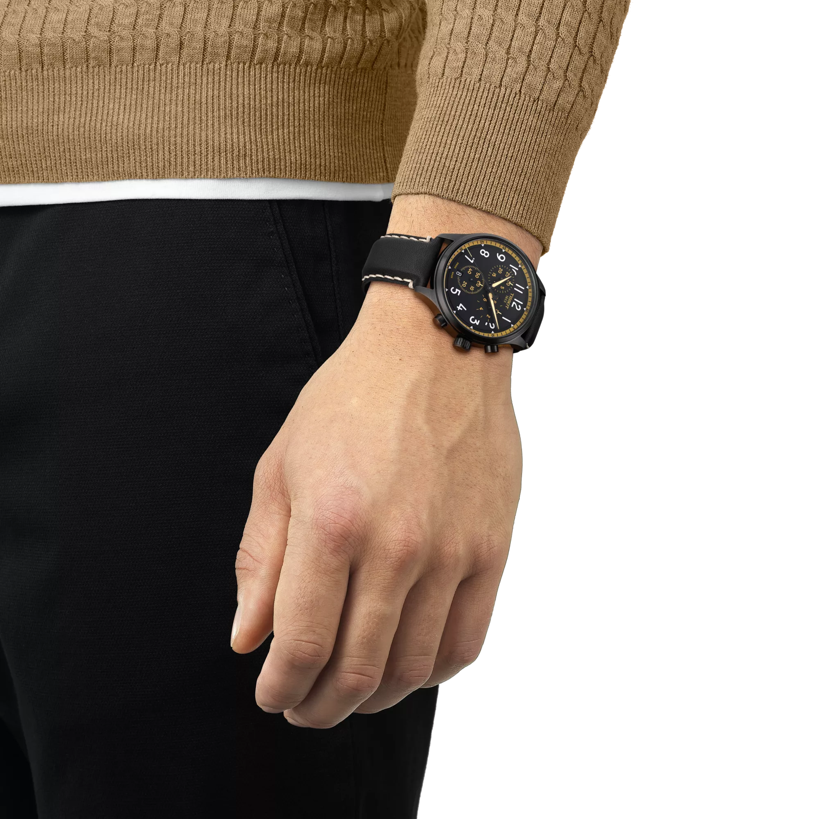 Simulation of the watch Tissot Chrono XL Vintage 45mm on a wrist