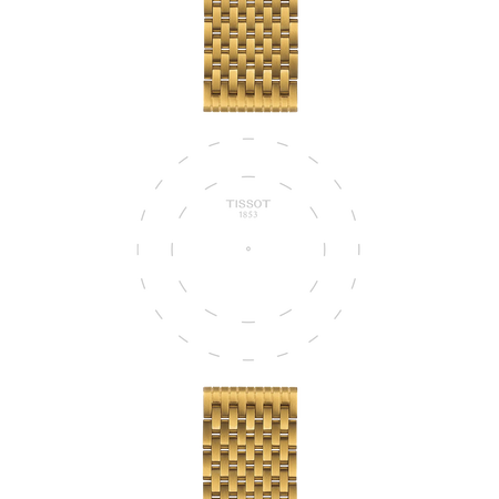 Focus on the lugs of Tissot Official Stainless Steel PVD Yellow Bracelet Lugs 20mm