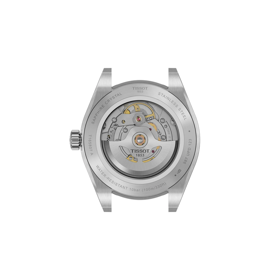 Back view of the watch case Tissot Gentleman 38mm