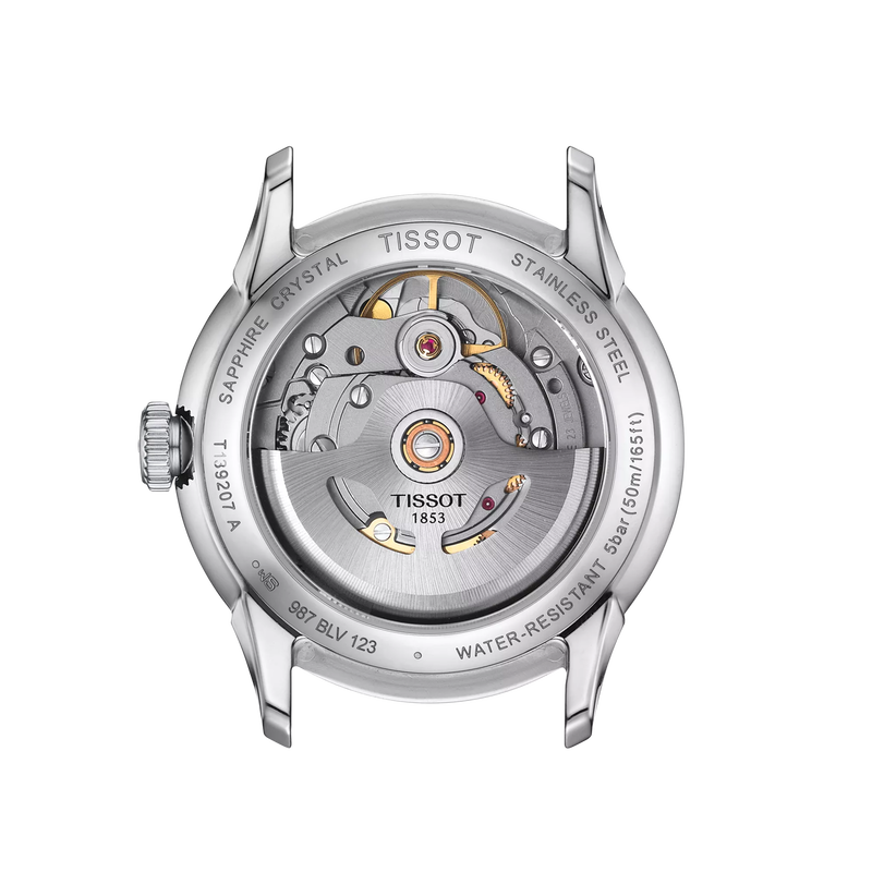 Back view of the watch case Tissot Chemin des Tourelles Powermatic 80 34 mm