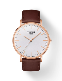 Front view of the watch Tissot Everytime Large with shadow