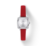Front view of the watch Tissot Lovely Square Valentines with shadow