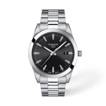 Front view of the watch Tissot Gentleman 40mm with shadow