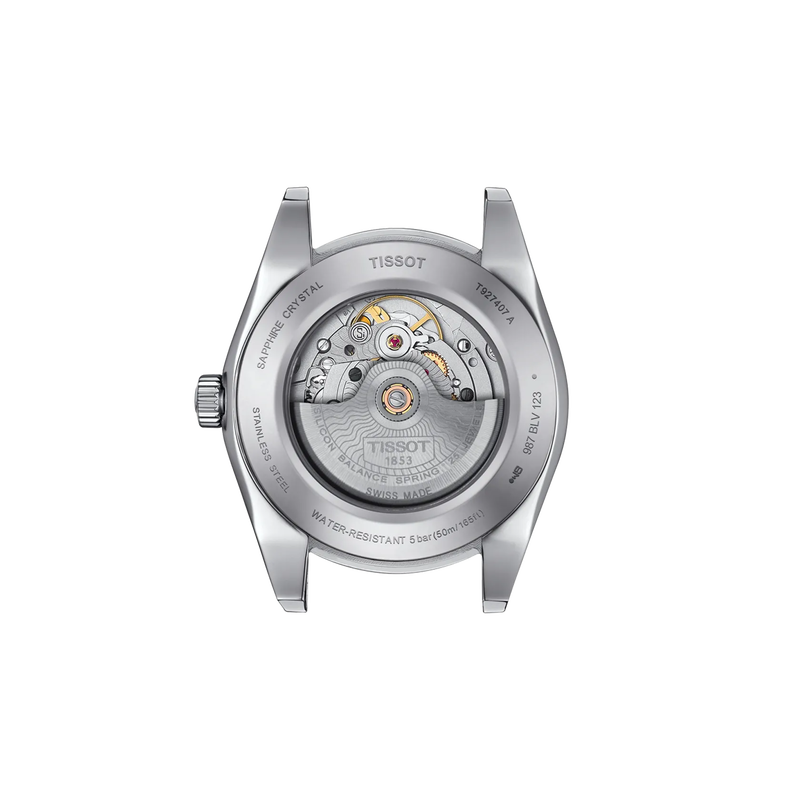 Back view of the watch case Tissot Gentleman Gold Bezel 40mm