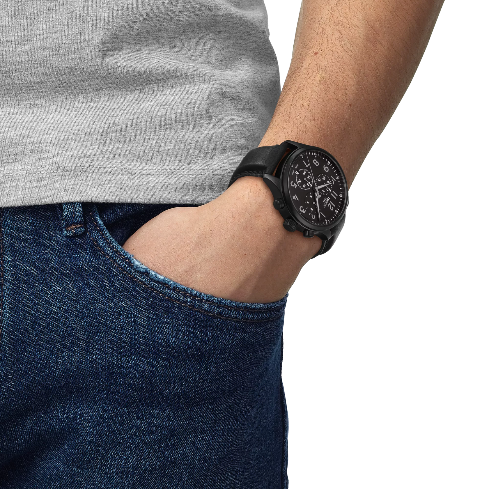 Simulation of the watch Tissot Chrono XL Special Edition Roglic on a wrist