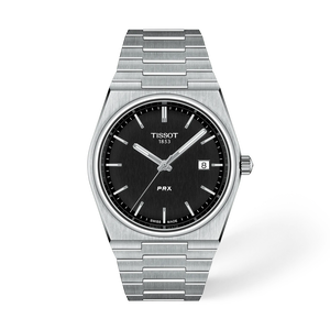 Front view of the watch Tissot PRX 40mm with shadow