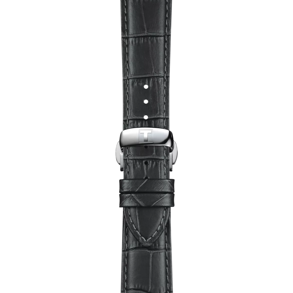 Zoom on Tissot Official Grey Leather Strap Lugs 21 mm