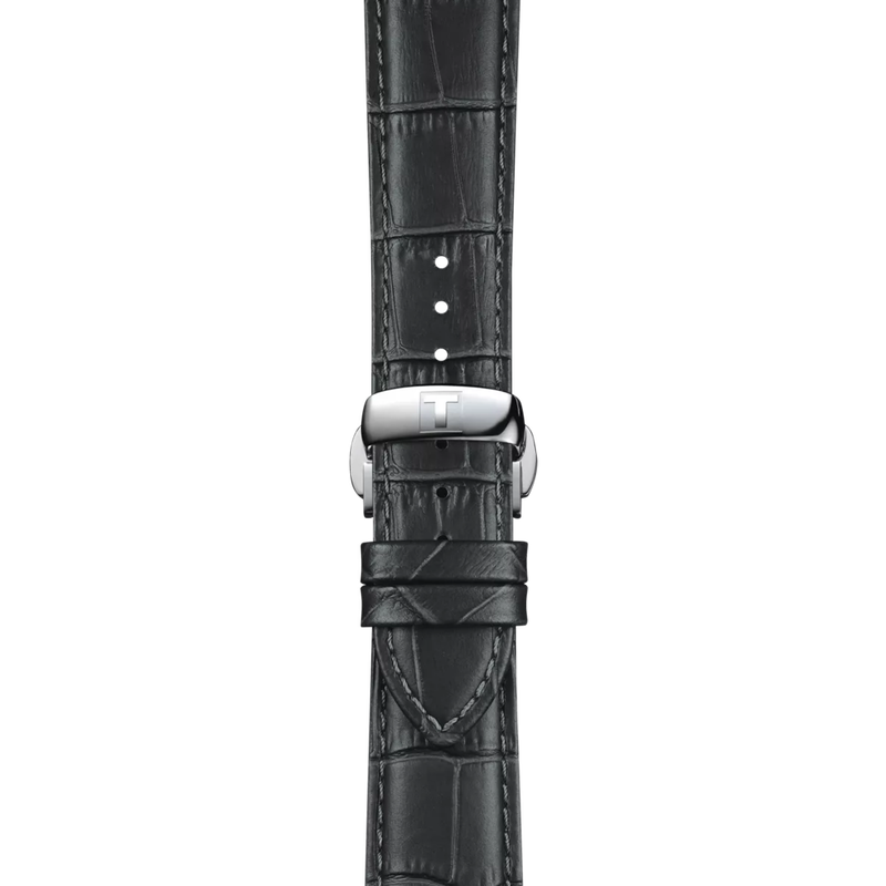 Zoom on Tissot Official Grey Leather Strap Lugs 21 mm