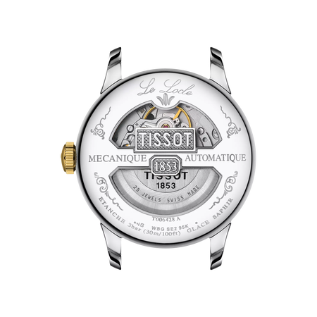 Vue arrière du boîtier de la montre Tissot Le Locle Automatique Petite Seconde