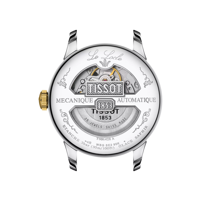 Back view of the watch case Tissot Le Locle Automatique Petite Seconde