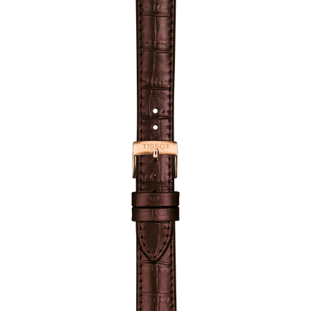 Zoom sobre Correa marr&oacute;n de piel oficial Tissot 15 mm
