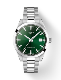 Front view of the watch Tissot Gentleman 38mm with shadow