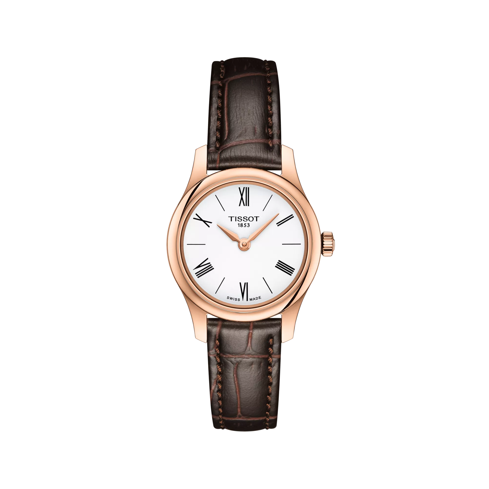 Vue de face de la montre Tissot Tradition 5.5 Lady