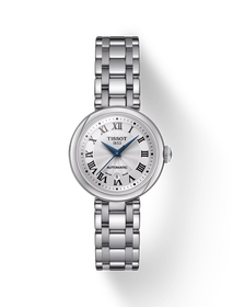 Front view of the watch Tissot Bellissima 29mm with shadow