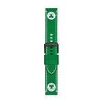 Front view of Tissot Official Green Leather Strap Lugs 22 mm