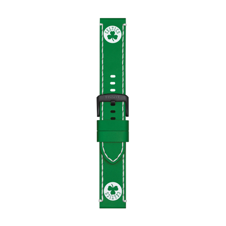 Vue de face de Bracelet Officiel Tissot Cuir Vert Entre-cornes 22 mm