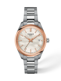 Front view of the watch Tissot PR 100 34mm with shadow