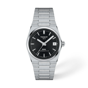 Front view of the watch Tissot PRX 35mm with shadow