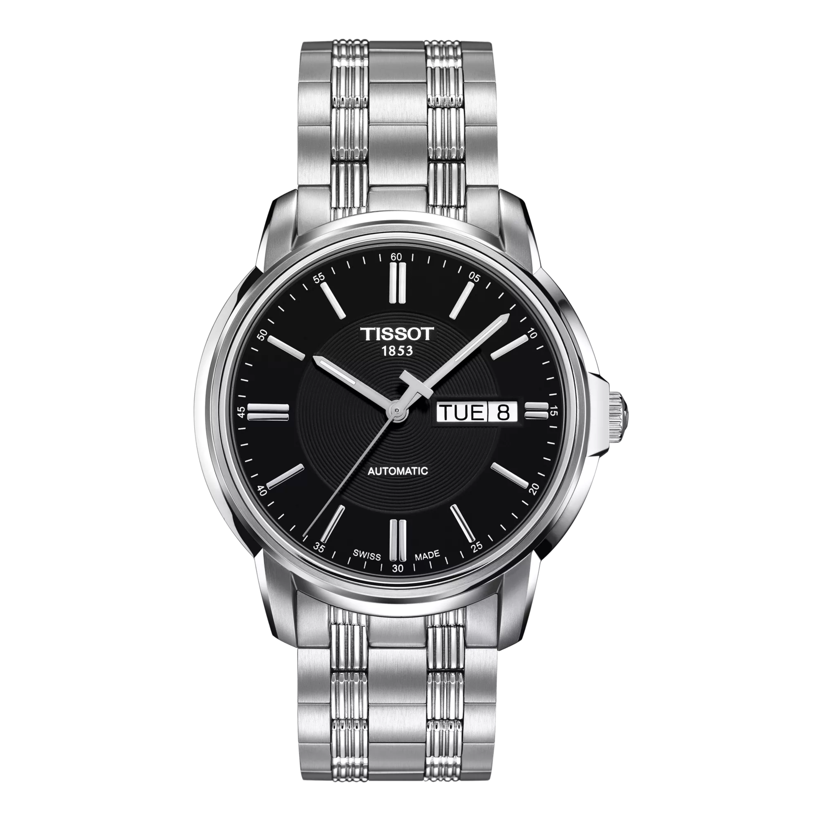 Front view of the watch Tissot Automatics III