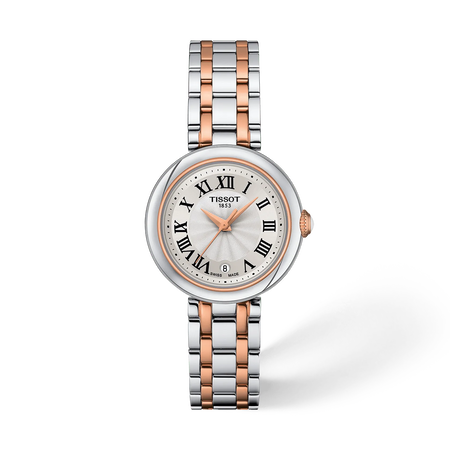 Front view of the watch Tissot Bellissima 26mm with shadow