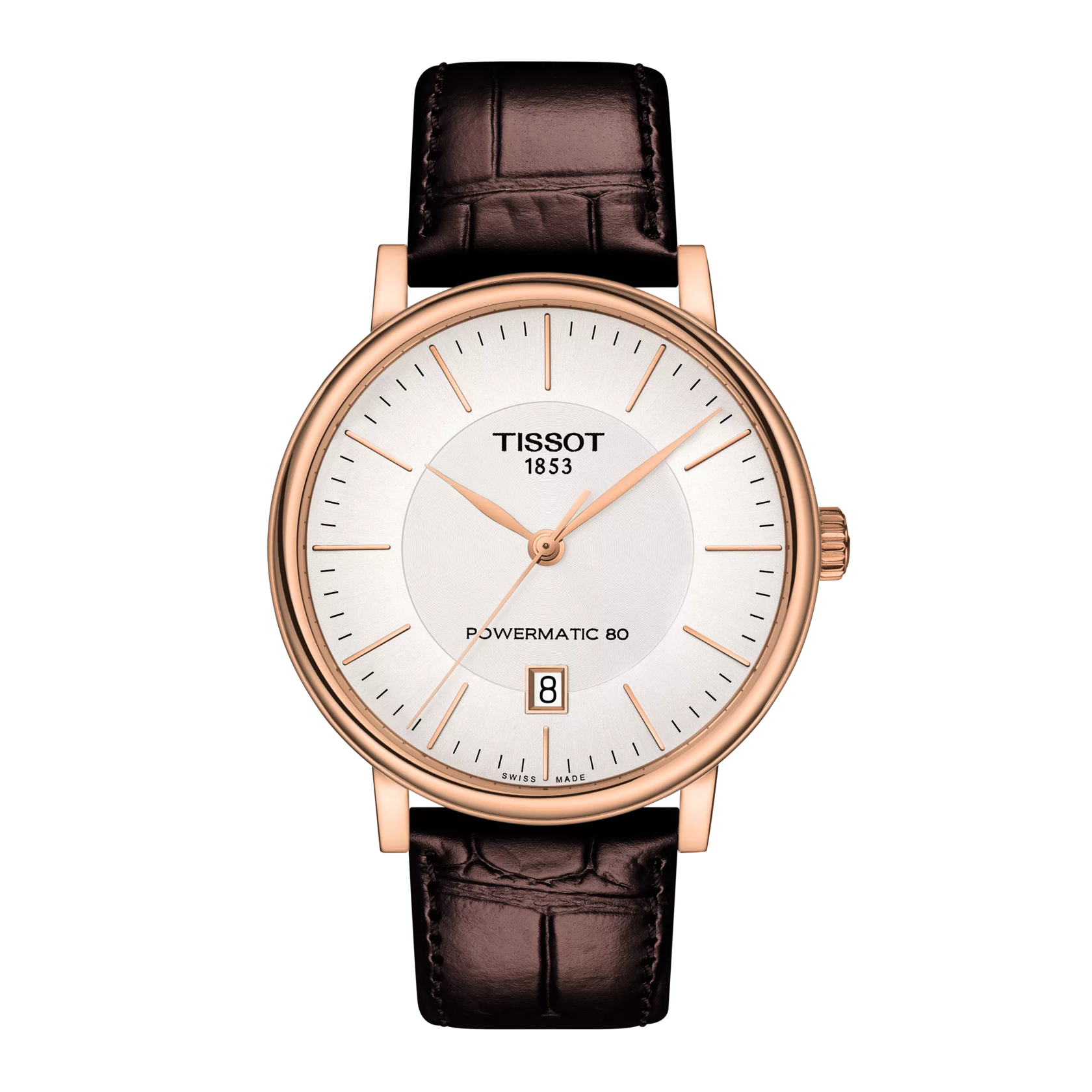 Front view of the watch Tissot Carson Premium Powermatic 80