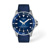 Vue de face de la montre Tissot Seastar 2000 44mm avec ombre
