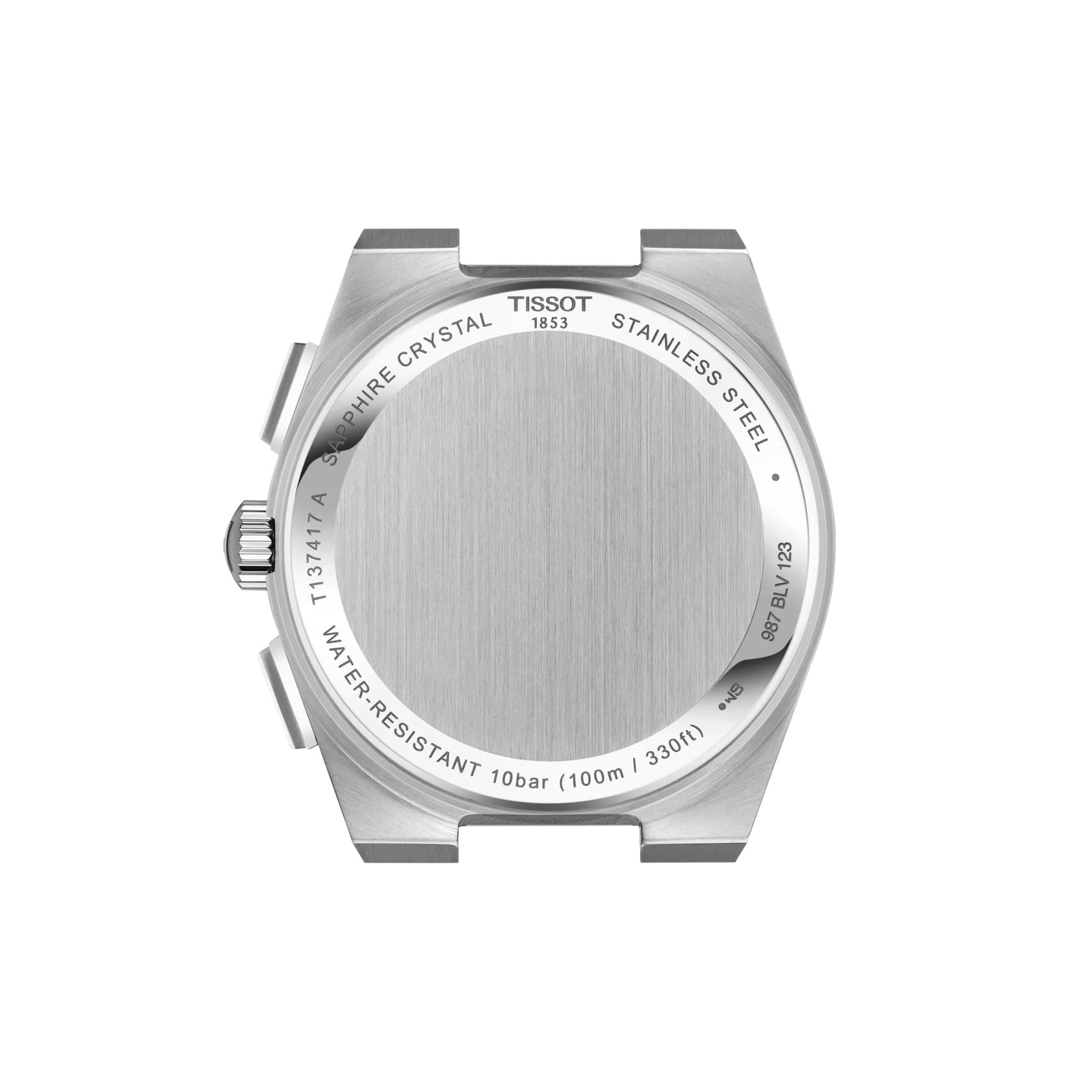 Back view of the watch case Tissot PRX 41mm
