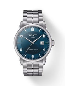 Front view of the watch Tissot Luxury Powermatic 80 with shadow